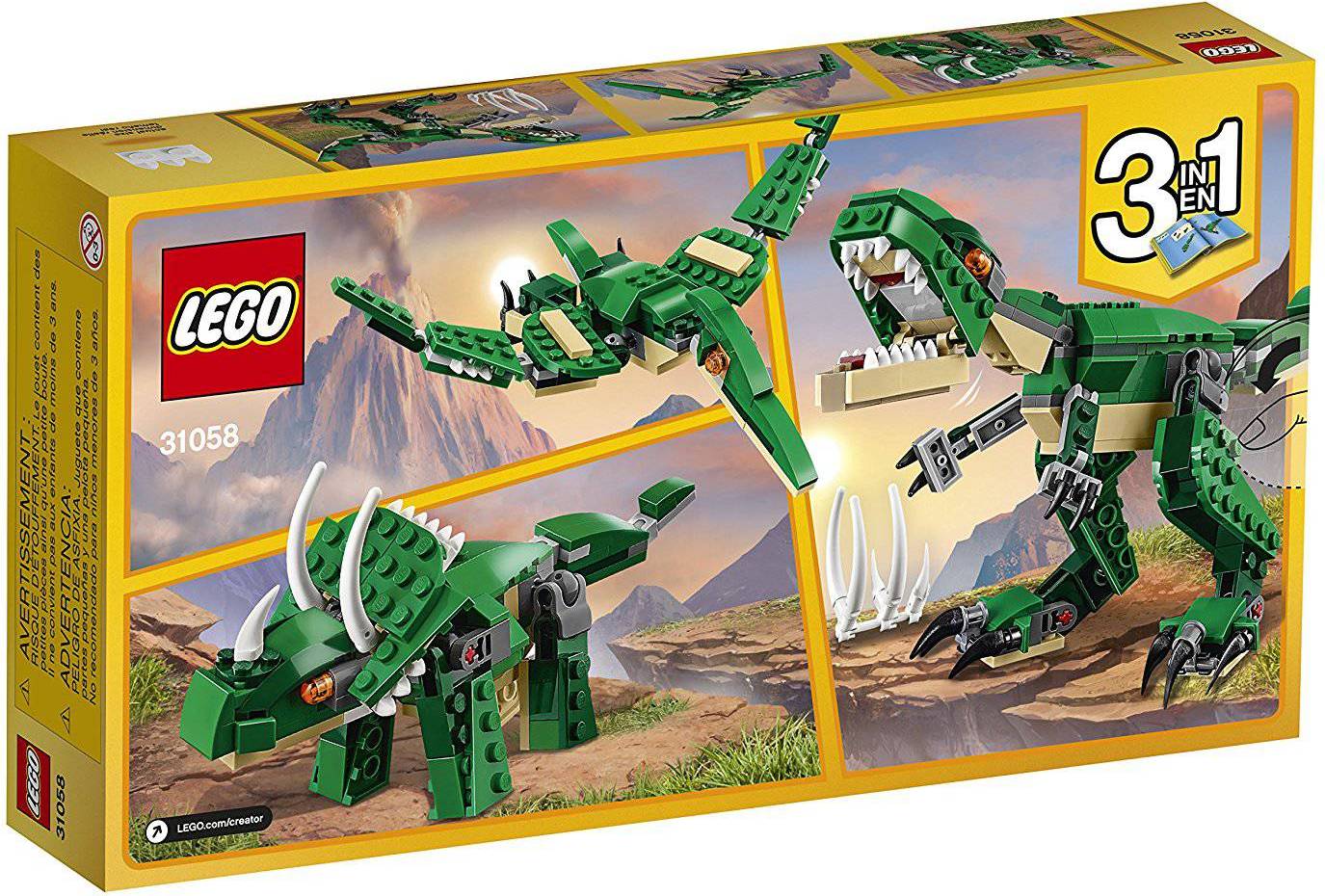 LEGO-Creator-3-in-1-Mighty-Dinosaurs-31058