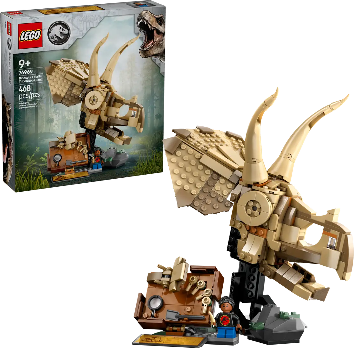 LEGO-Jurassic-World-Dinosaurfossiler-Triceratops-Kranium-76969 (2)